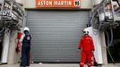 A race steward stands in front of the pit lane of Aston Martin number 95 during the Le Mans 24-hour sportscar race in Le Mans, central France June 22, 2013. The driver of