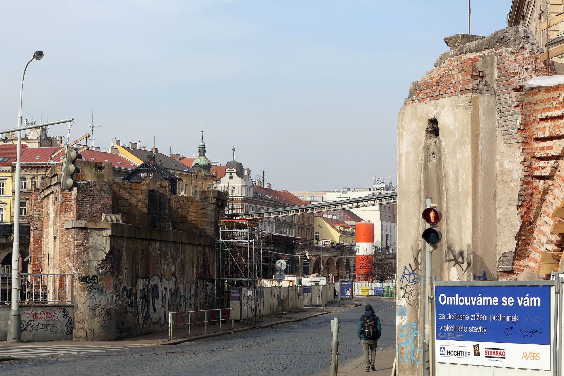 Negrelliho viadukt během rekonstrukce. Únor 2018