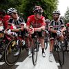 Tour de France 2017, 9. etapa: Warren Barguil, André Greipel a Simon Geschke před startem