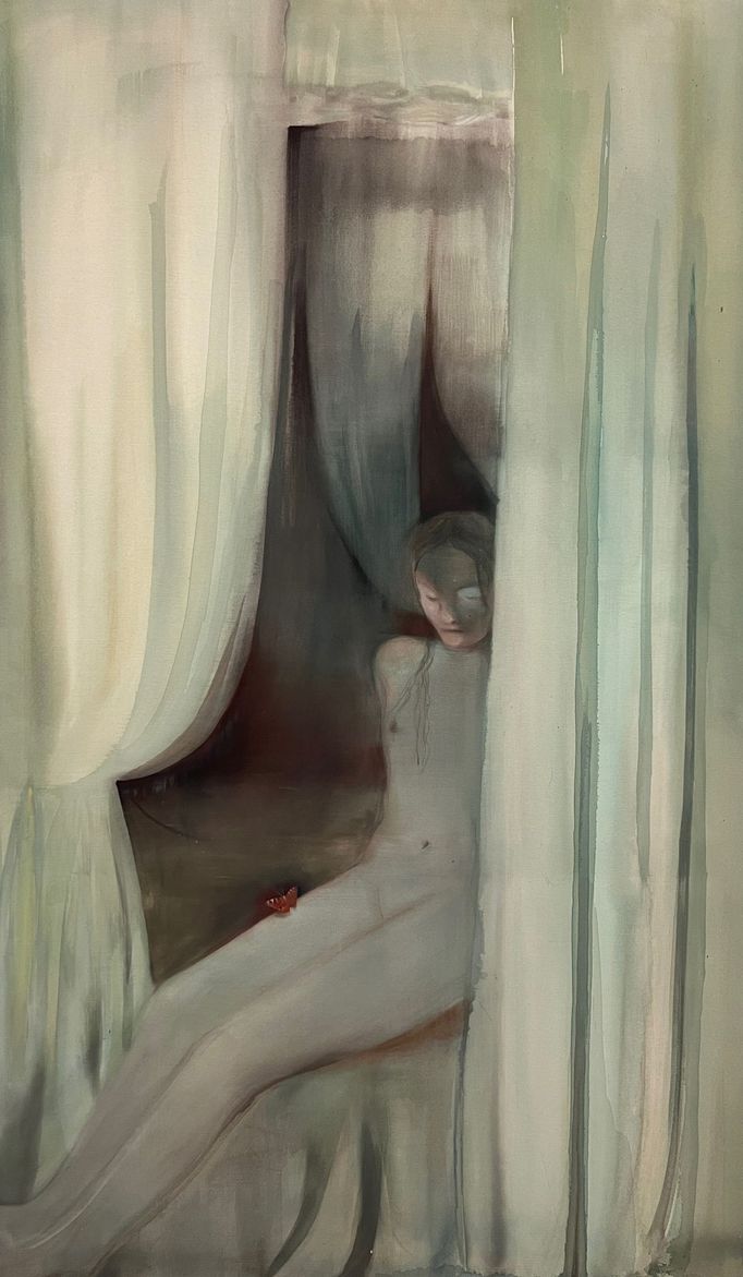 Anna Ruth: Final Form, 2024, akryl a pigment na plátně.