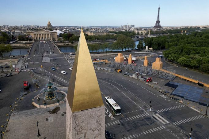 Paříž před olympiádou z dronu: Place de la Concorde