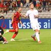 Eden Hazard dává gól v zápase skupiny E kvalifikace MS Belgie - Česko