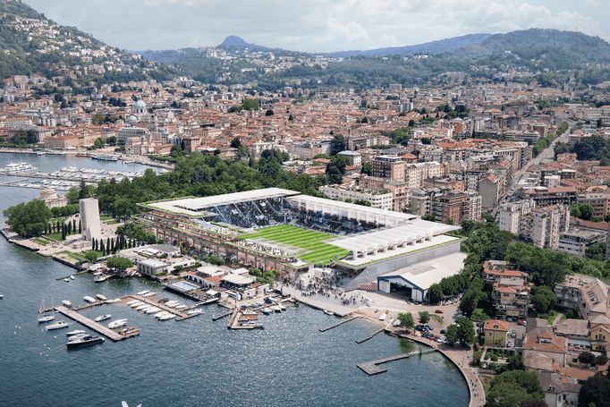Plány nového fotbalového stadionu italského klubu Como 1907