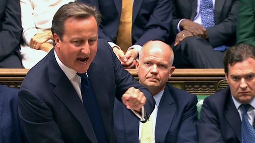 David Cameron v britské Dolní sněmovně.
