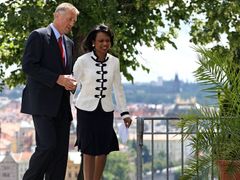 PM Topolánek and Condoleezza Rice