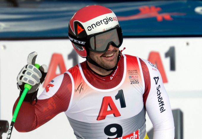 Stříbrný Vincent Kriechmayr v závodě ve sjezdu mužů na MS v Saalbachu 2025