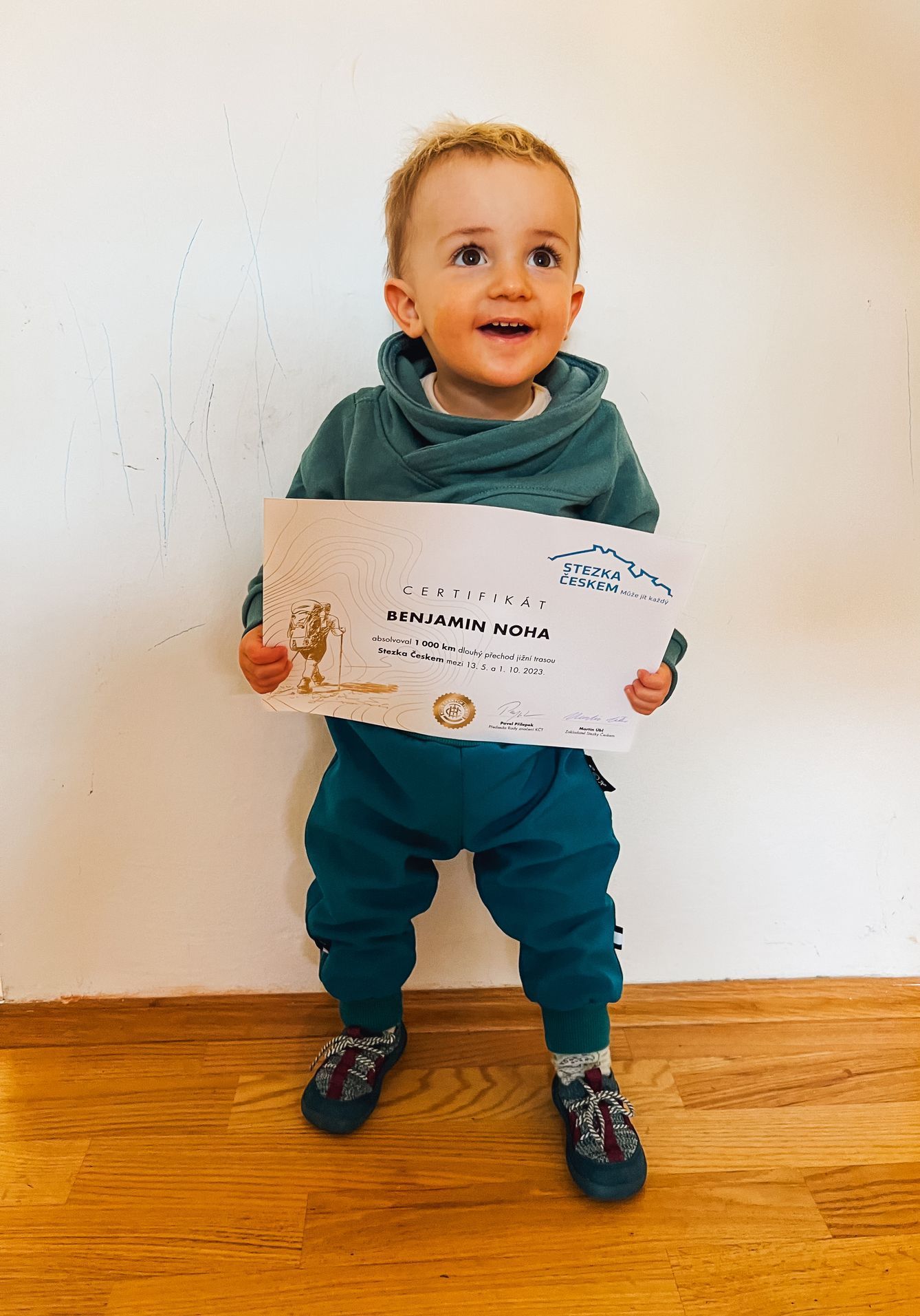 Hanka šla část Stezky Českem s malým synem v kočárku