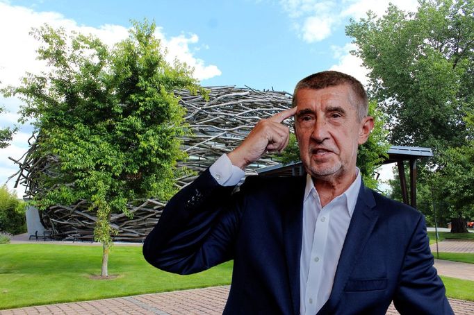 Andrej Babiš a Farma Čapí hnízdo (koláž).