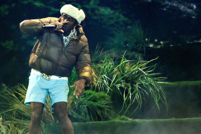 Raper Tyler, The Creator při vystoupení na dánském festivalu Roskilde v roce 2022.