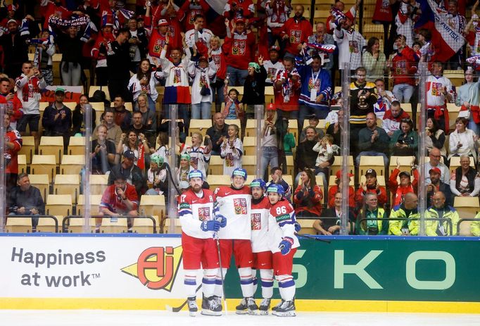 Češi slaví gól v zápase MS 2025 Česko - Norsko