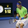 Djokovič vs Nadal: Rafael Nadal se raduje se zisku první sady