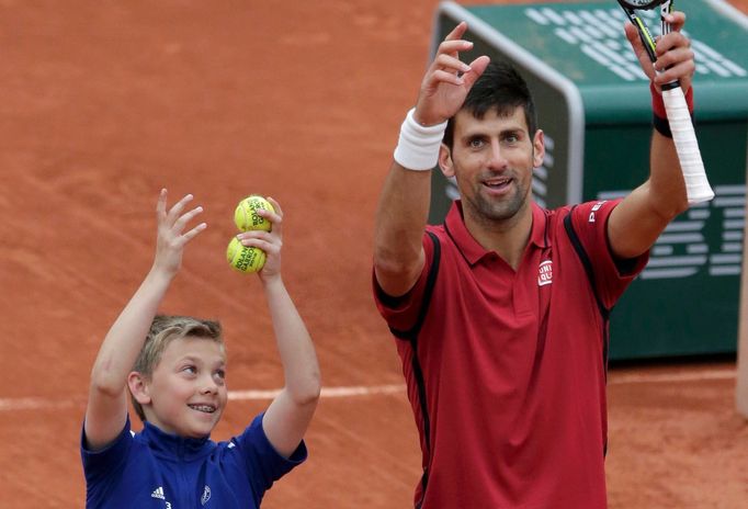 Novak Djokovič ve čtvrtfinále French Open 2016.