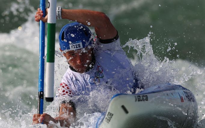 Jiří Prskavec v kvalifikaci kajakářů na olympiádě v Paříži 2024