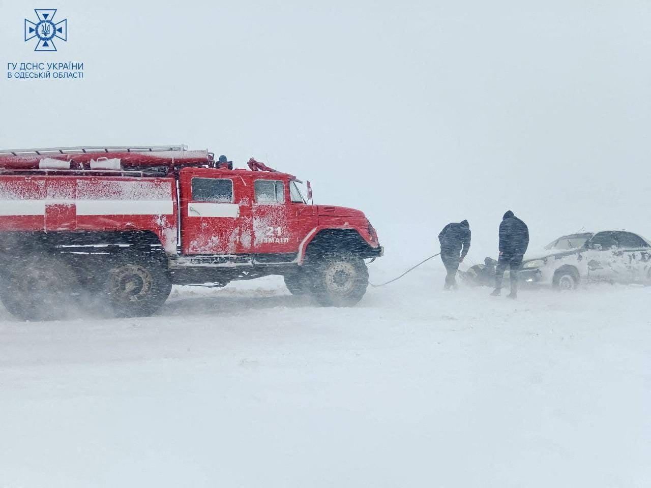 Sněhová bouře na Ukrajině