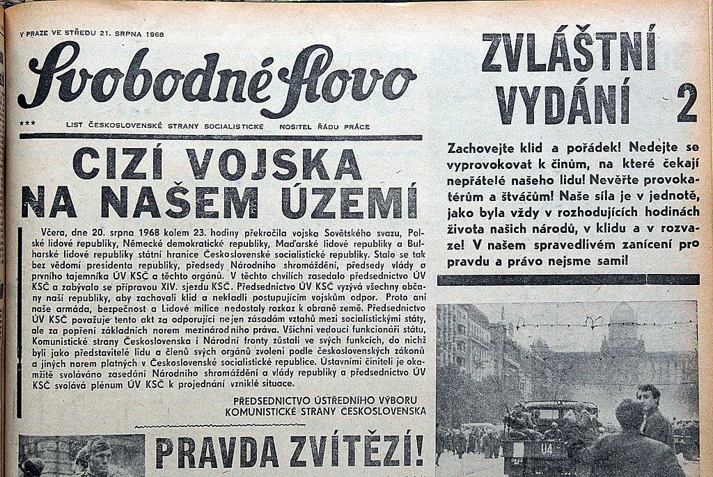 Noviny ze srpna 1968