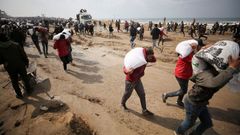 Palestina pásmo gazy mouka humanitární pomoc