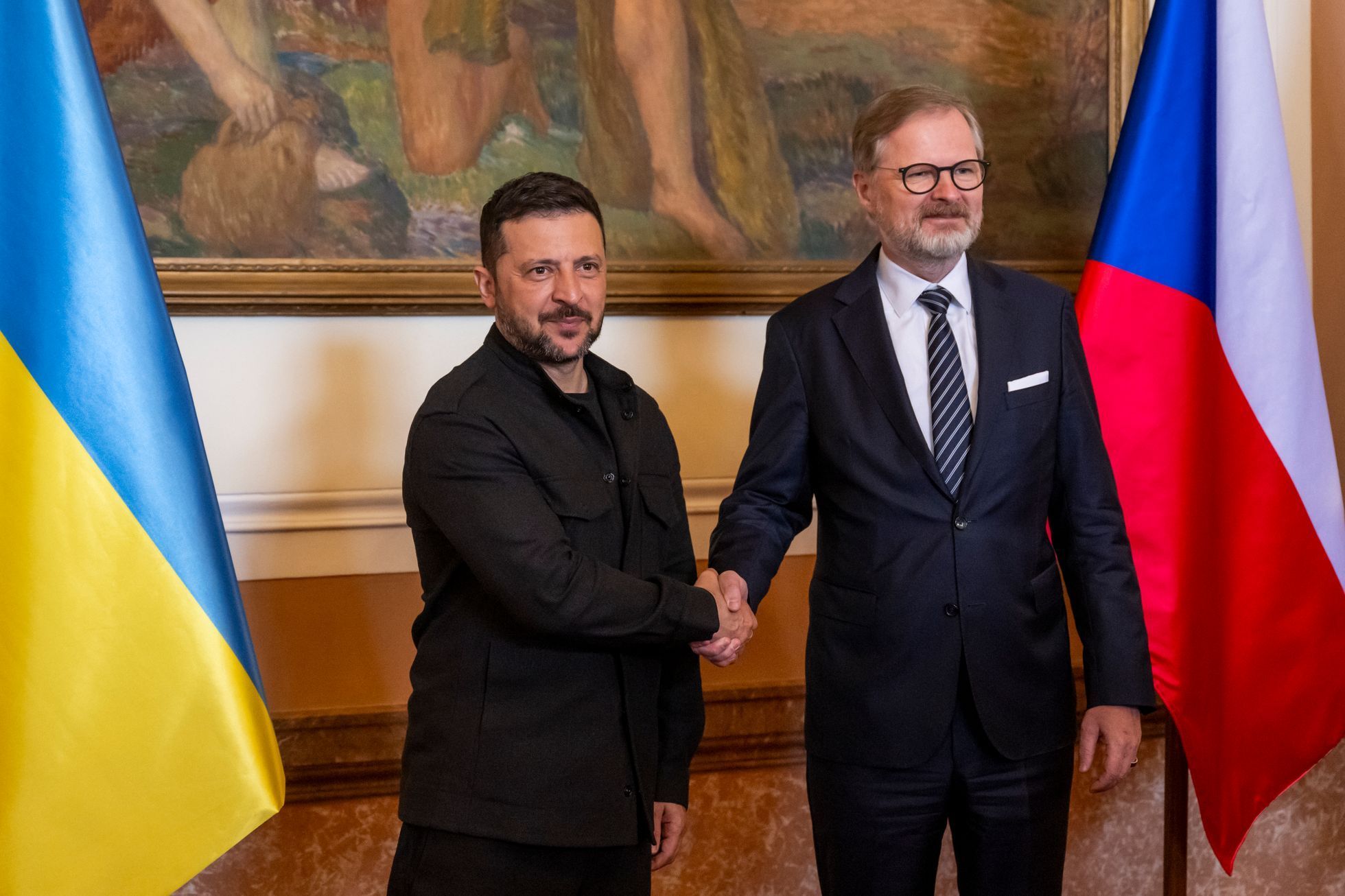 Volodymyr Zelenskyj, Petr Fiala, premiér, prezident, politik