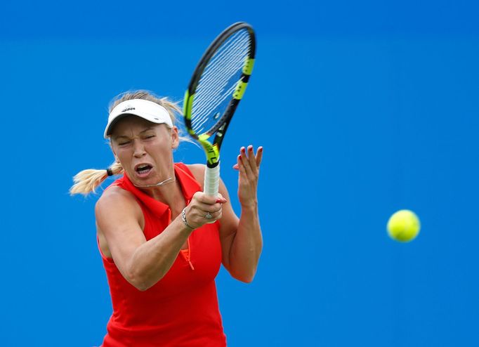 Caroline Wozniacká ve finále turnaje v Eastbourne.