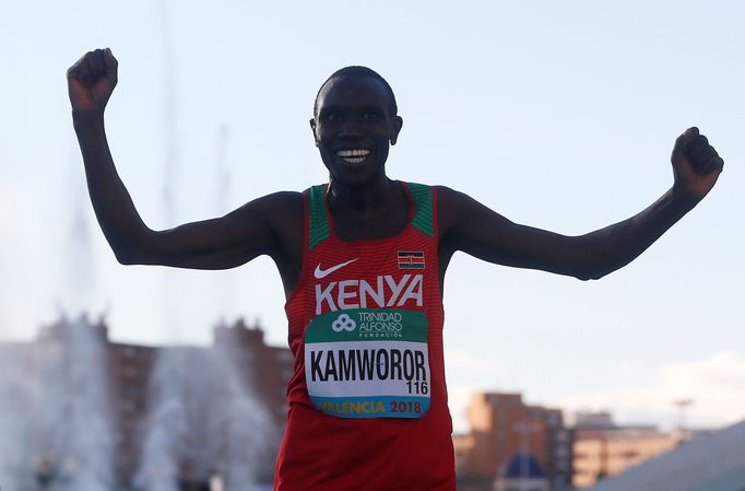 Geoffrey Kipsang Kamworor, mistr světa 2018 v půlmaratonu (z Valencie)