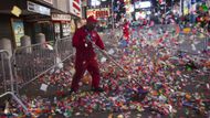 Novoroční úklid na Times Square.