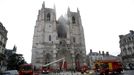 Požár katedrály v Nantes.