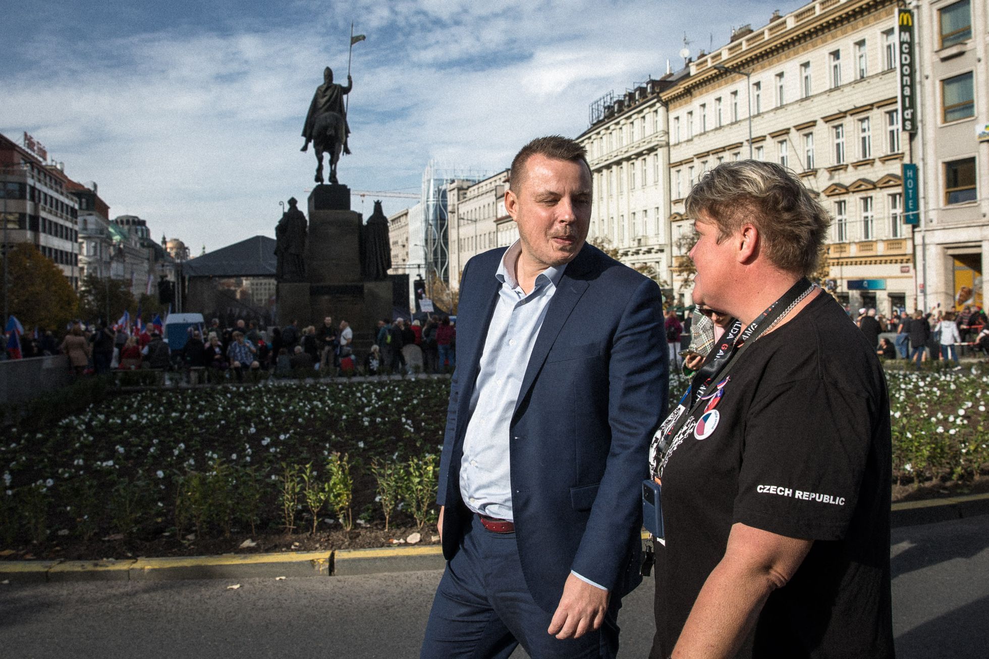 Protivládní demonstrace za demisi vlády 28. října 2022, Václavské náměstí