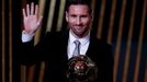 Soccer Football - The Ballon d’Or awards - Theatre du Chatelet, Paris, France - December 2, 2019  Barcelona's Lionel Messi with the Ballon d'Or award  REUTERS/Christian H