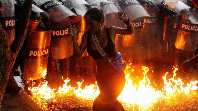 Protesty ve Venezuele kvůli výsledkům voleb, snímek z 29. července 2024