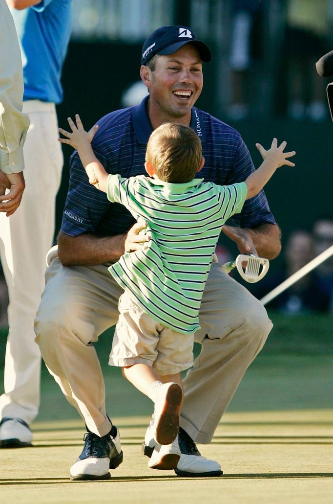 Americký golfista Matt Kuchar se svým synem