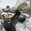 Ukrajina, válka, voják, zima