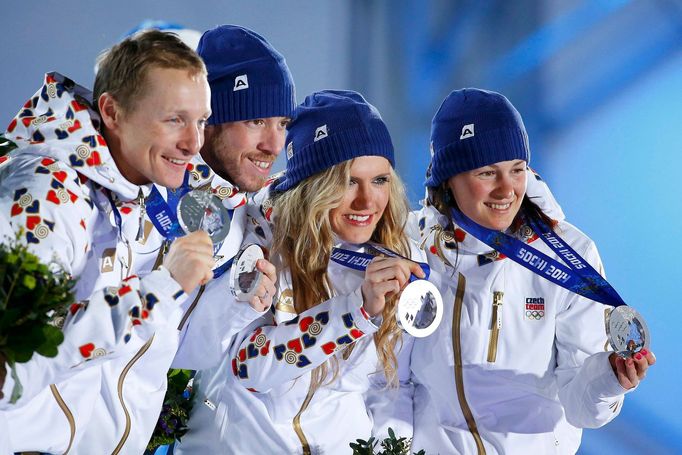 Soči 2014: Vítková, Soukalová, Soukup, Moravec (biatlon, smíšená štafeta)