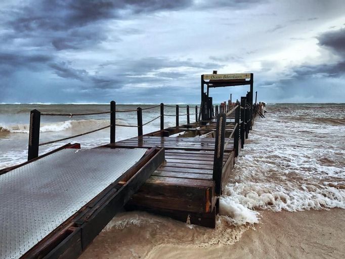 Hurikán Irma ve městě Punta Cana v Dominikánské republice.