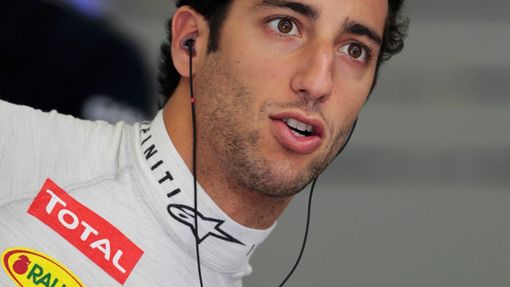Red Bull Formula One driver Daniel Ricciardo of Australia looks on during the first practice session of the Bahrain F1 Grand Prix at the Bahrain International Circuit (BI