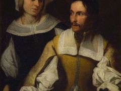 Karel Škréta: Podobizna neznámého muže, tzv. matematika s chotí; 1640 - 1650; olej na plátně, 93,5 x 73,5 cm