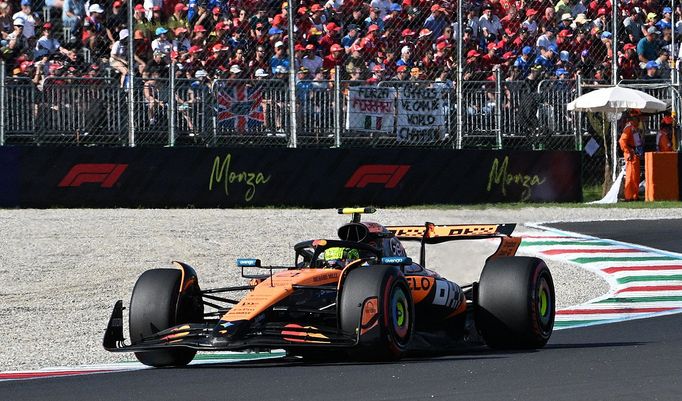 Lando Norris, McLaren v kvalifikaci na VC Itálie F1 2025