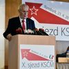 Prezident Miloš Zeman, předseda KSČM Vojtěch Filip, mimořádný sjezd KSČM, 21.4.2018