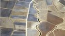 Aerial view of agricultural landscape outside Mexico City