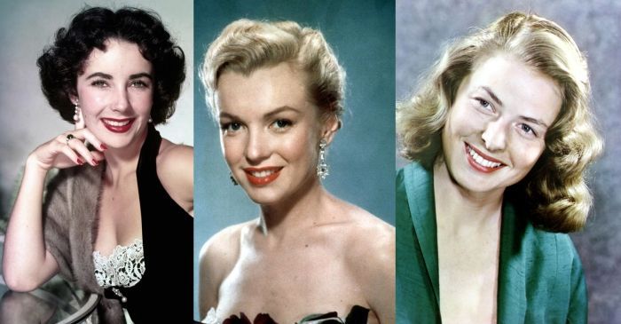 Marylin Monroe, Elizabeth Taylor, Ingrid Bergman