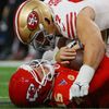 Super Bowl LVIII: Patrick Mahomes (Kansas City) a Nick Bosa (San Francisco)