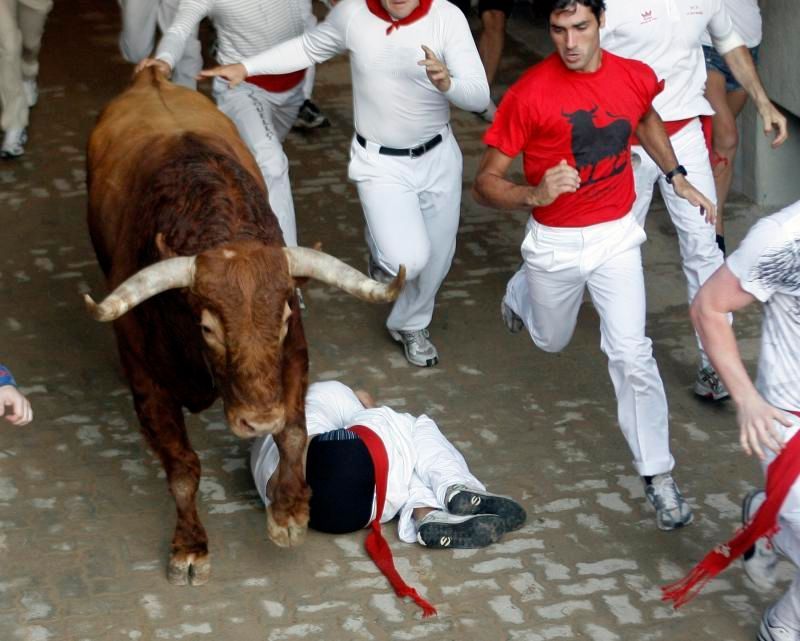 Běh s býky - španělská Pamplona
