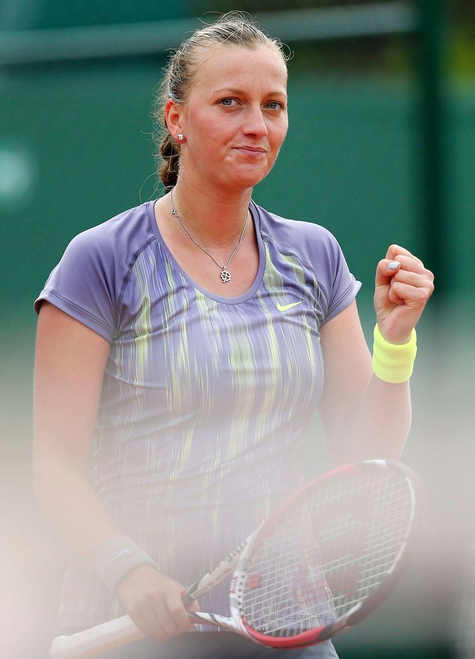 Petra Kvitová na French Open v zápase s Šuaj Pcheng