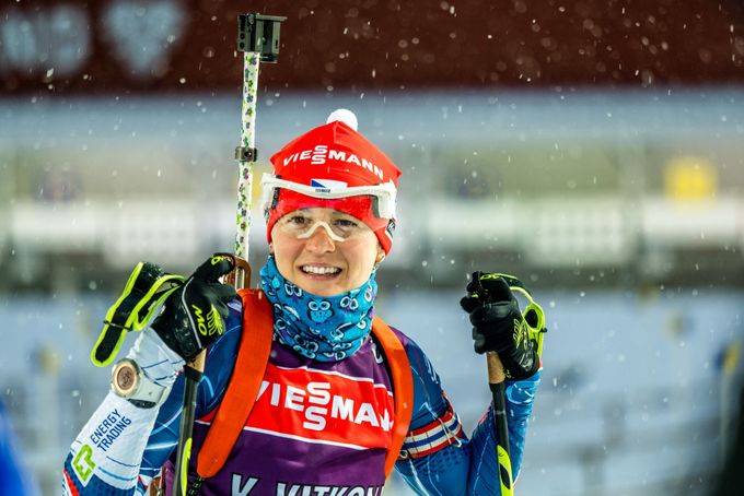Úvodní podnik Světového poháru biatlonu ve švédském Ostersundu. Veronika Vítková