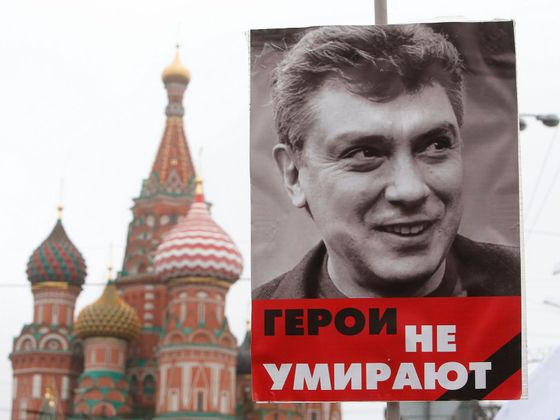Pochod v Moskvě na připomínku smrti Borise Němcova. 