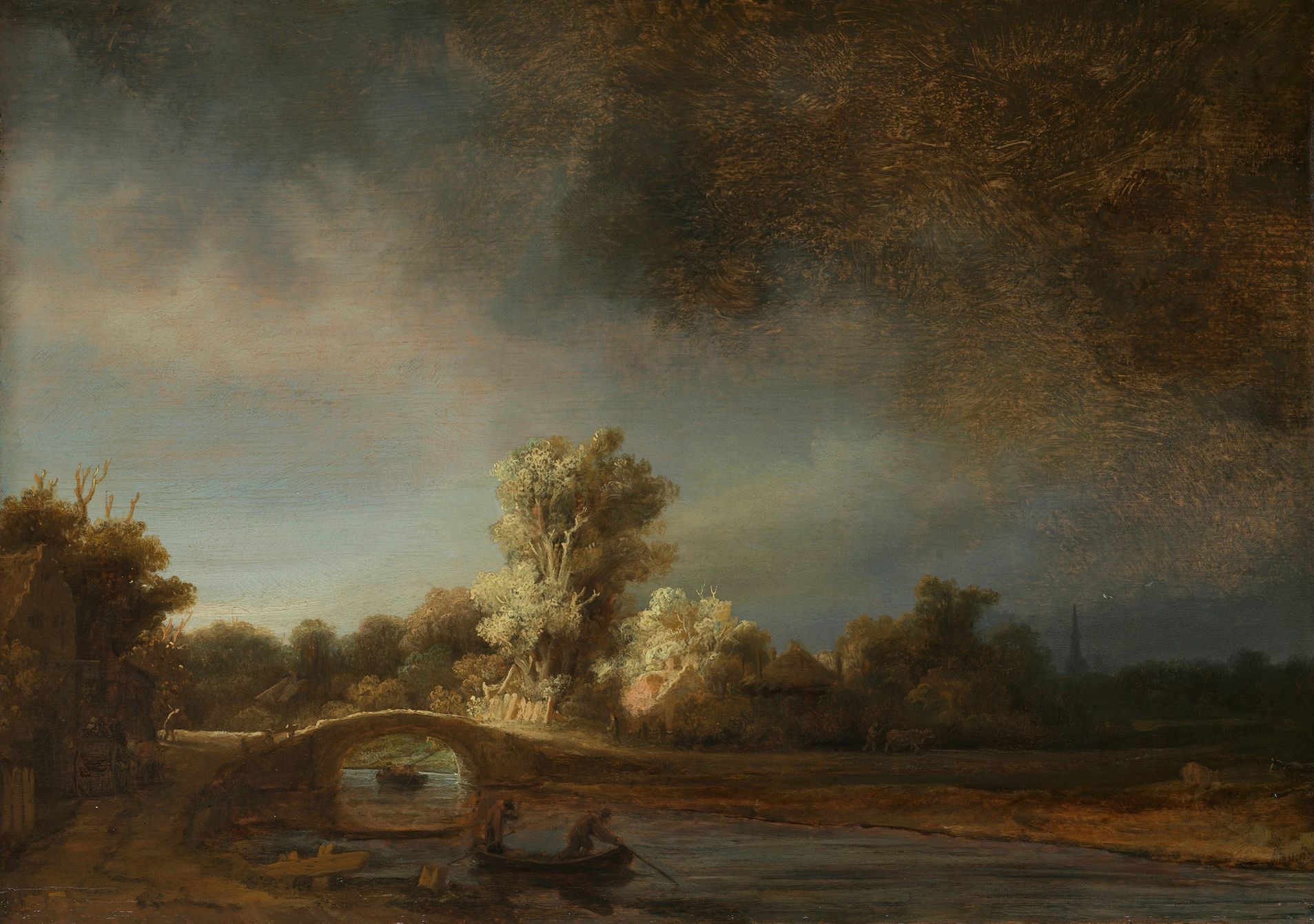 Rembrandt van Rijn: Krajina s kamenným mostem