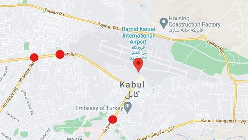 Stanoviště Tálibánu poblíž letiště v Kábulu podle serveru BBC.