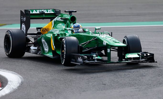 Caterham Formula One driver Charles Pic of France takes a corner during the third practice session of the German F1 Grand Prix at the Nuerburgring circuit, July 6, 2013.