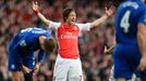 Tomáš Rosický slaví svůj gól do sítě Evertonu