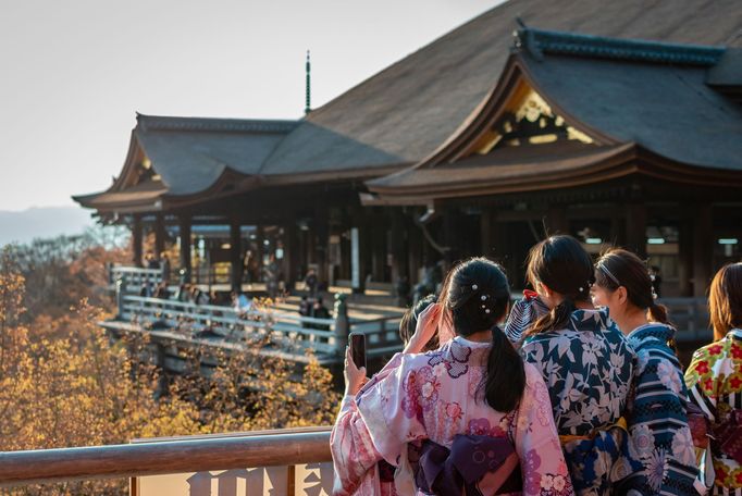 Buddhistický chrám Kijomizu-dera v japonském Kjóto během pandemie koronaviru.