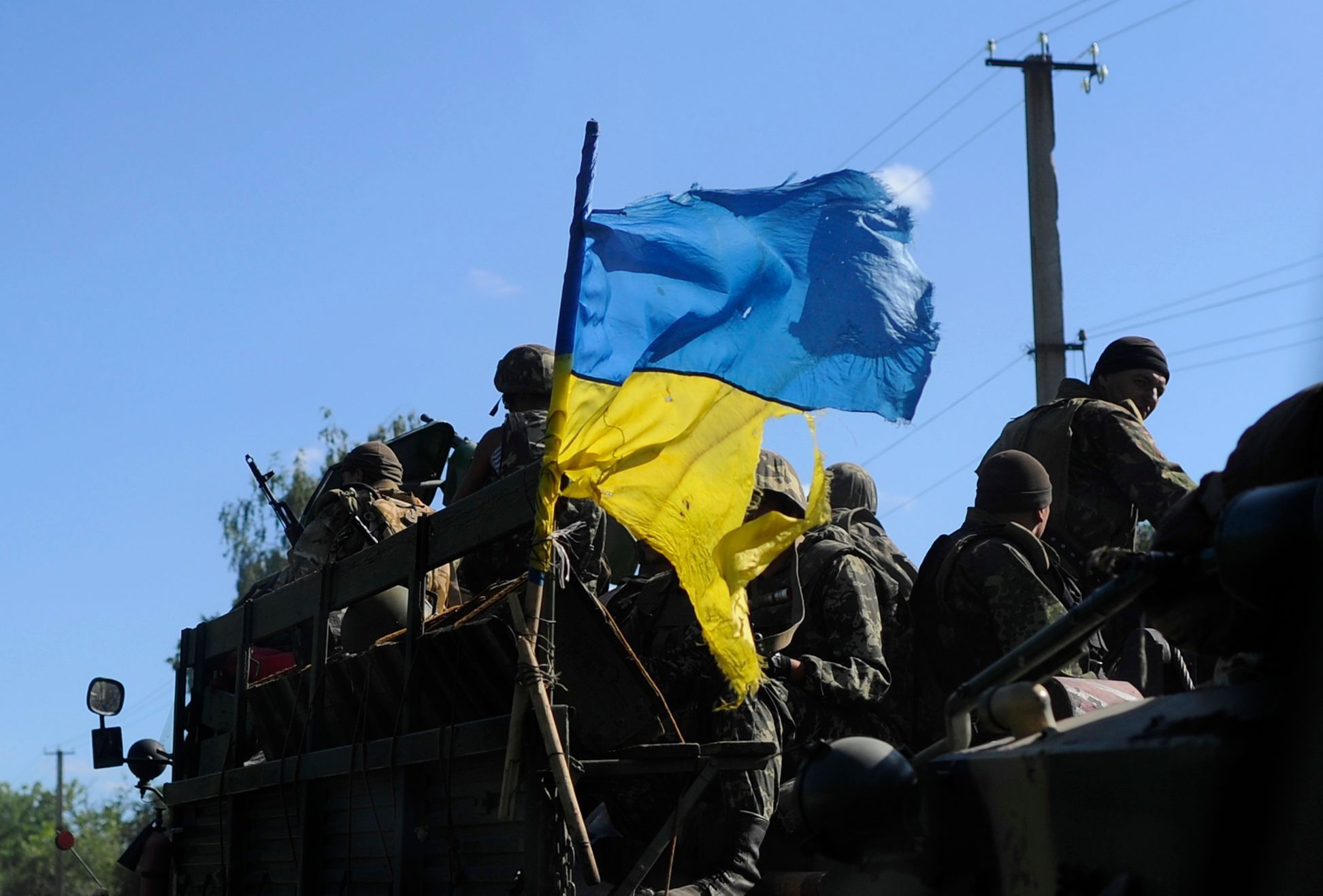Ukrajinští vojáci u Slavjansku.