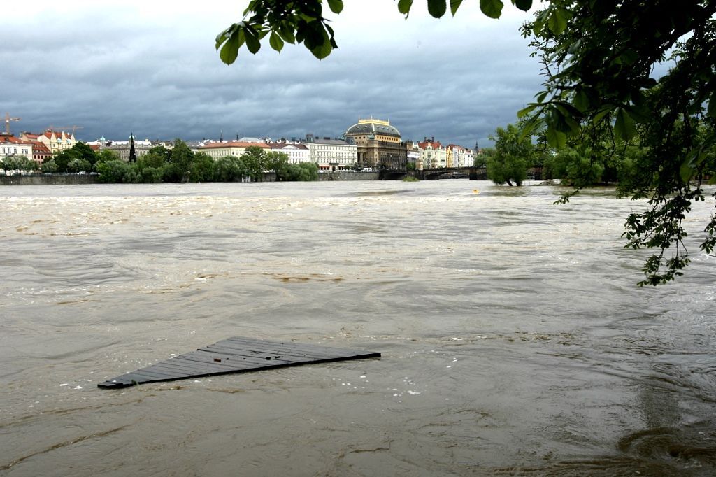 Zvýšená hladina Vltavy